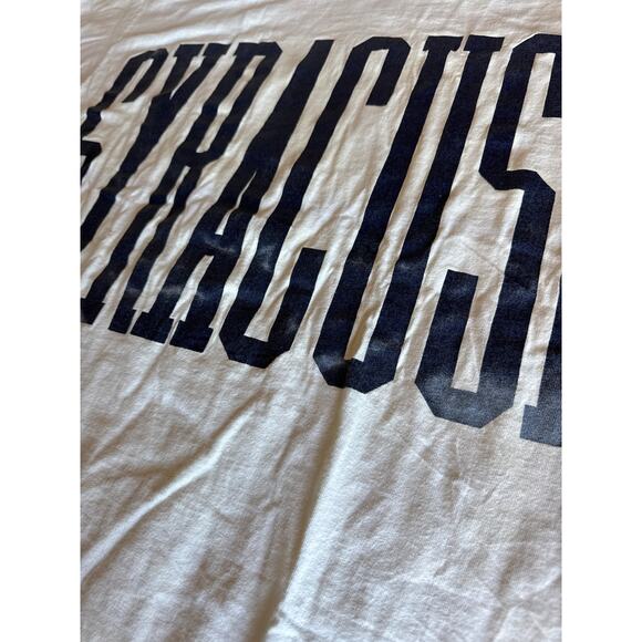 Vintage Syracuse Orangemen USA Made OSFA White Single Stitched Anvil Sleep Shirt - Picture 3 of 6